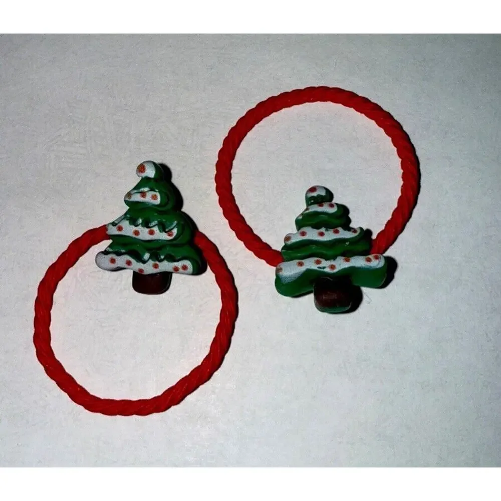 Christmas Tree Elastic Hair Ties